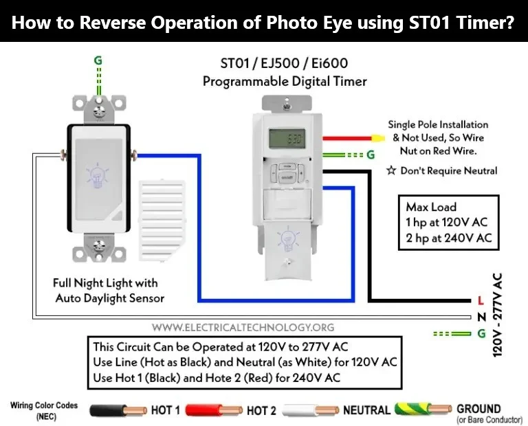 How to Reverse Operation of Photo Eye using ST01 Timer?