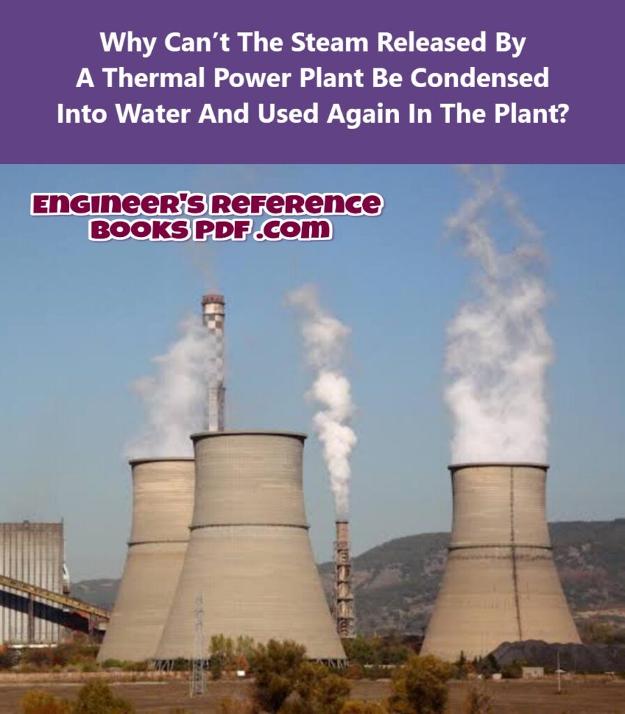 Why Can’t The Steam Released By A Thermal Power Plant Be Condensed Into Water And Used Again In The Plant?