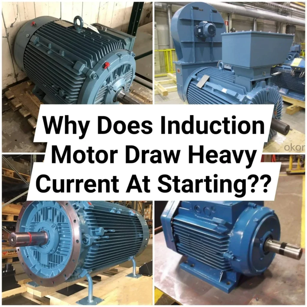 Why does the induction motor Draw a heavy current at starting?